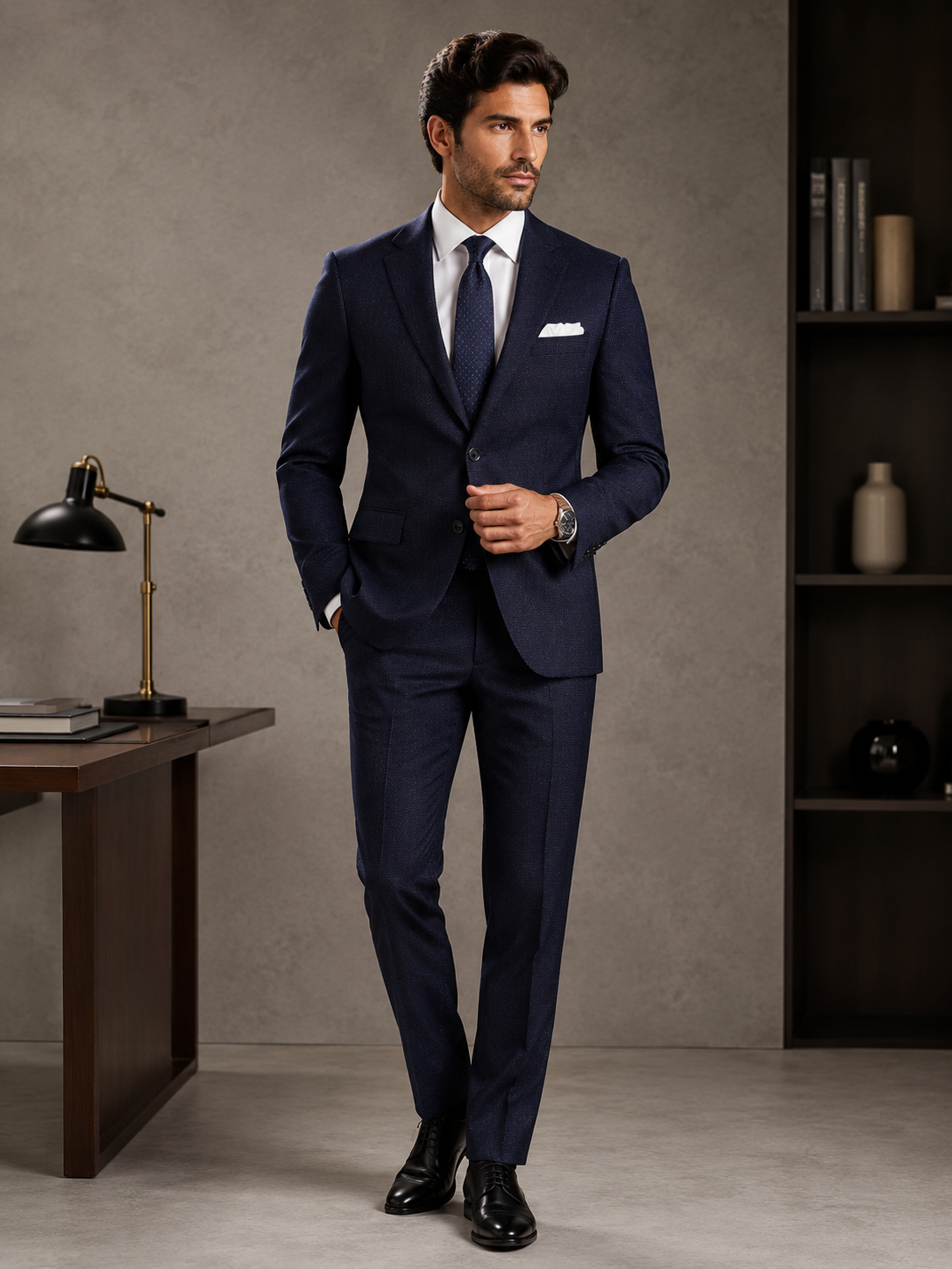 Navy Blue Plain Suit Pre selected Styles