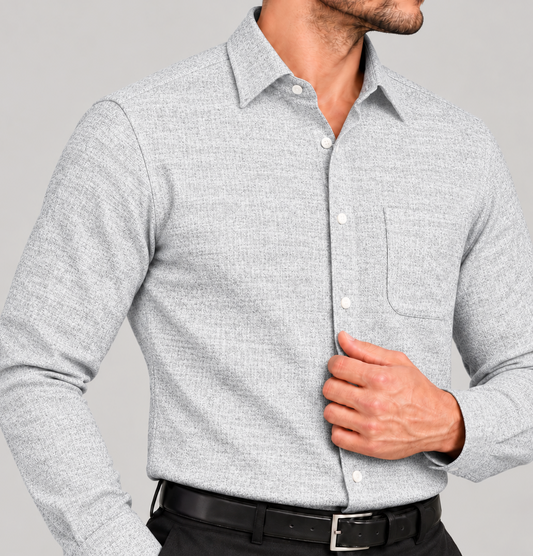 Men's Classic Gray Tailored Dress Shirt
