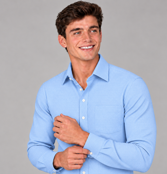 Men's Classic Light Blue Lightweight Dress Shirt