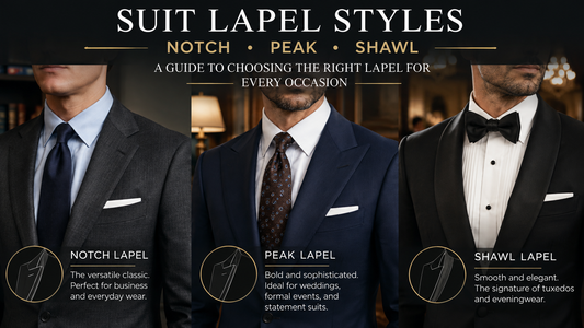Suit Lapel Styles Explained: Notch, Peak, and Shawl