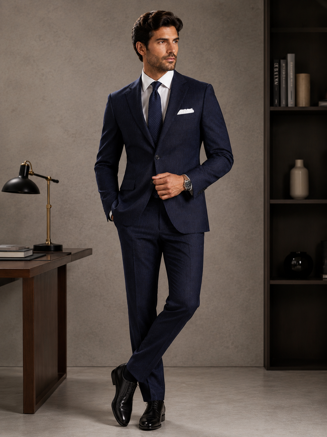 Navy Blue Plain Suit Pre selected Styles