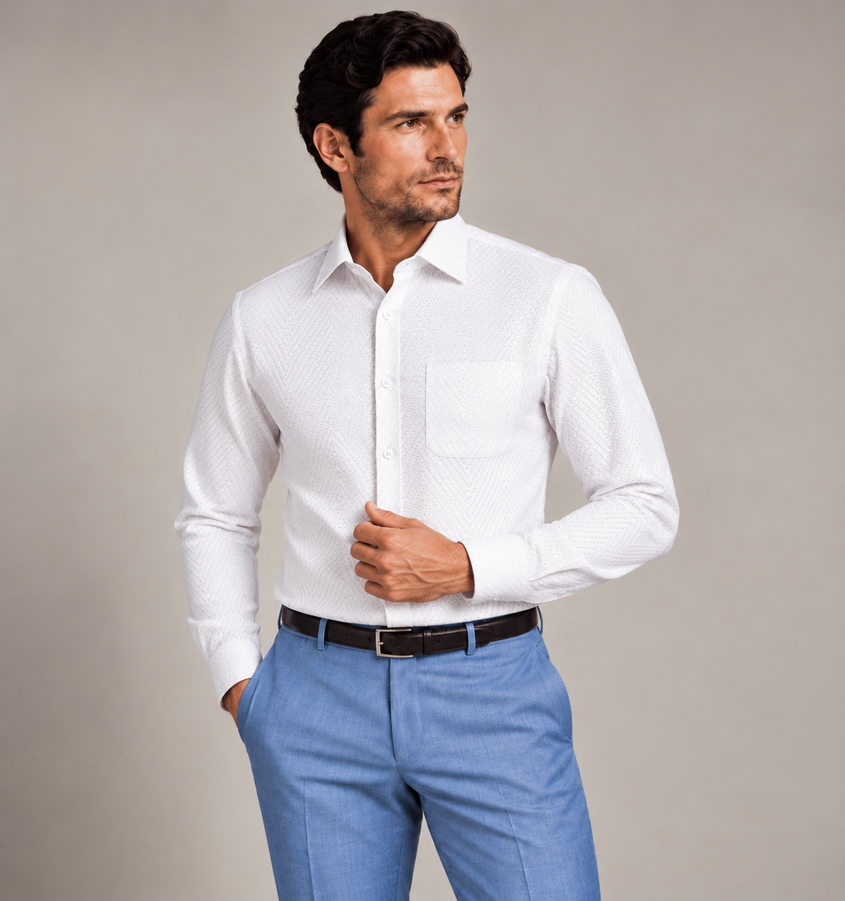 Men’s Signature Custom Shirt White-SAU1754