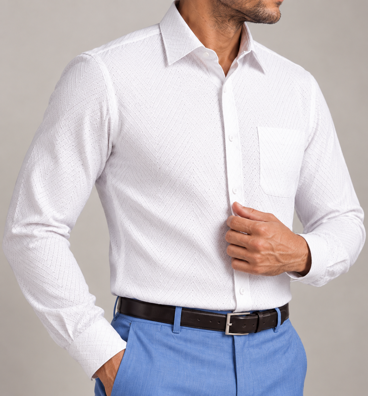 Men’s Signature Custom Shirt White-SAU1754