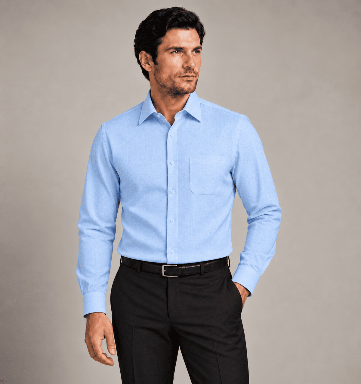 Men's Classic Tailored Dress Shirt-SAZ778A