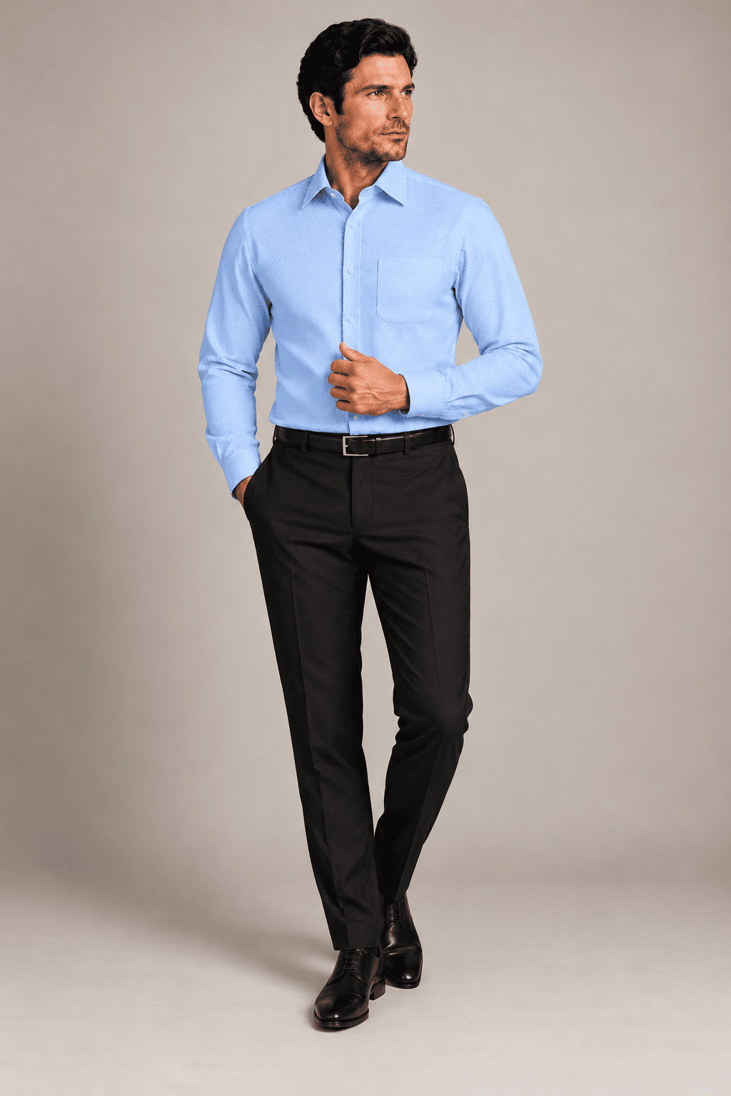 Men's Classic Tailored Dress Shirt-SAZ778A