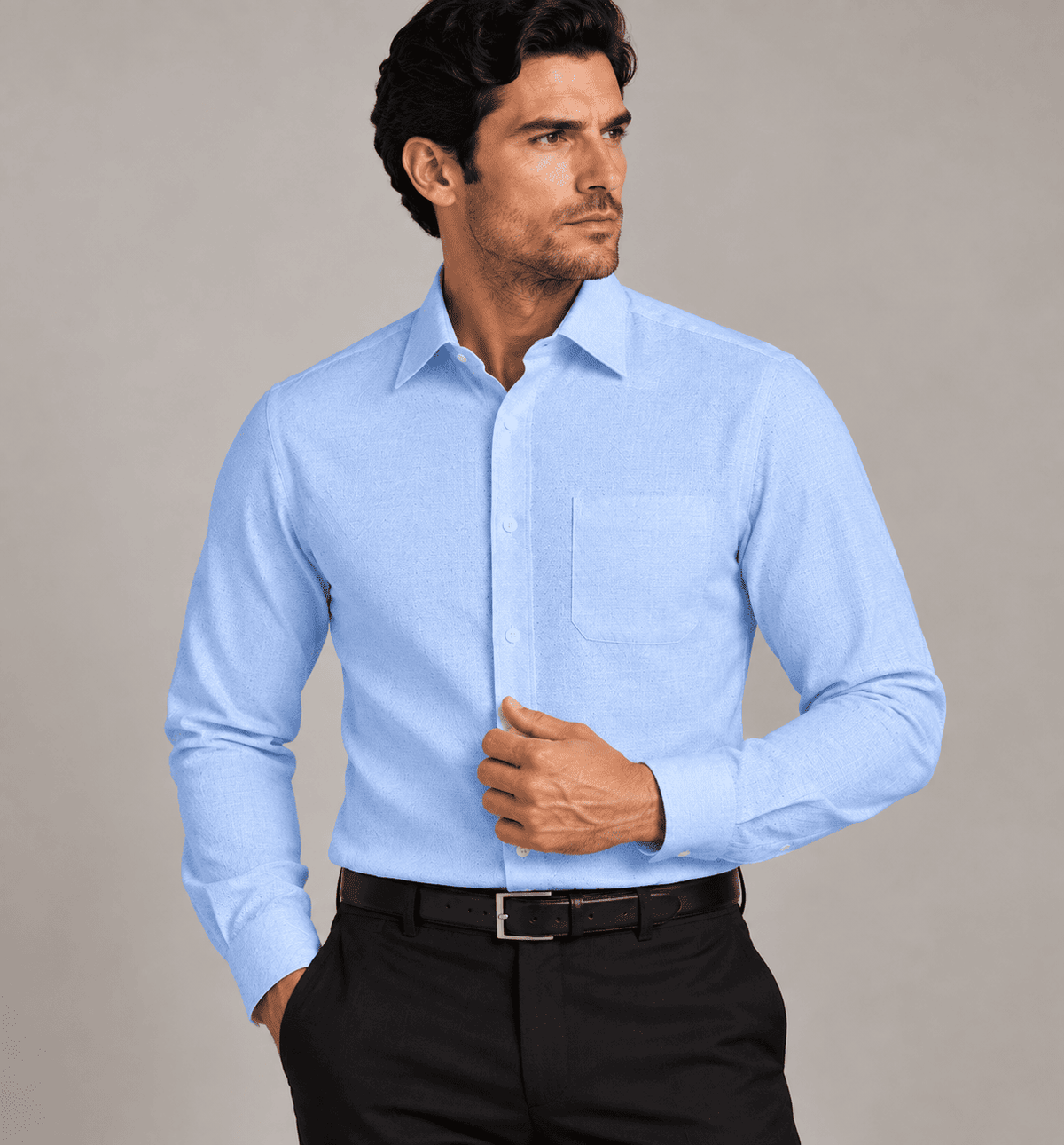 Men's Classic Tailored Dress Shirt-SAZ778A