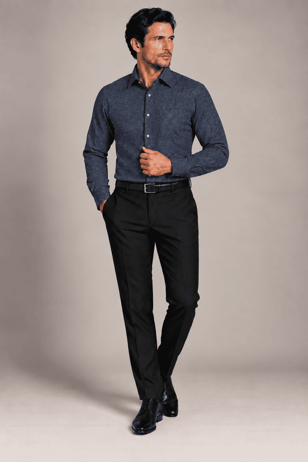 Men's Classic Tailored Dress Shirt-SAZ719A