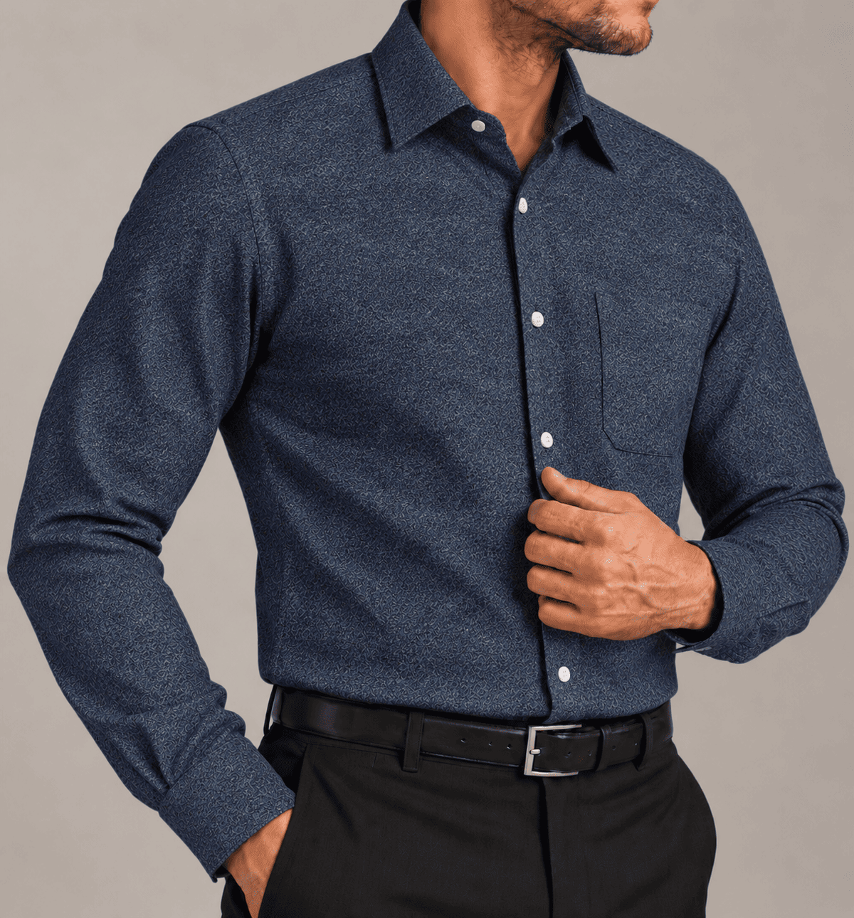 Men's Classic Tailored Dress Shirt-SAZ719A