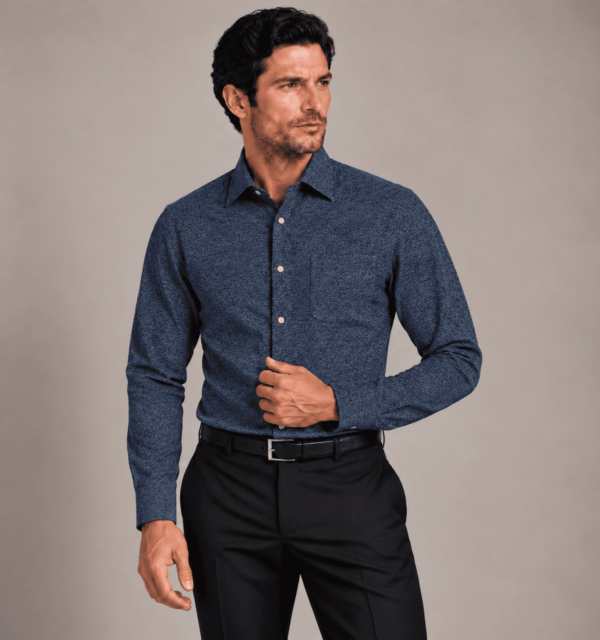 Men's Classic Tailored Dress Shirt-SAZ719A