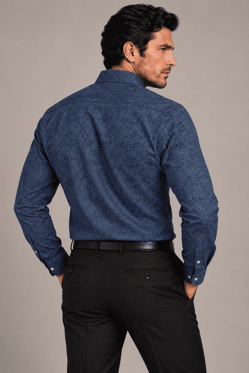 Men's Classic Tailored Dress Shirt-SAZ719A