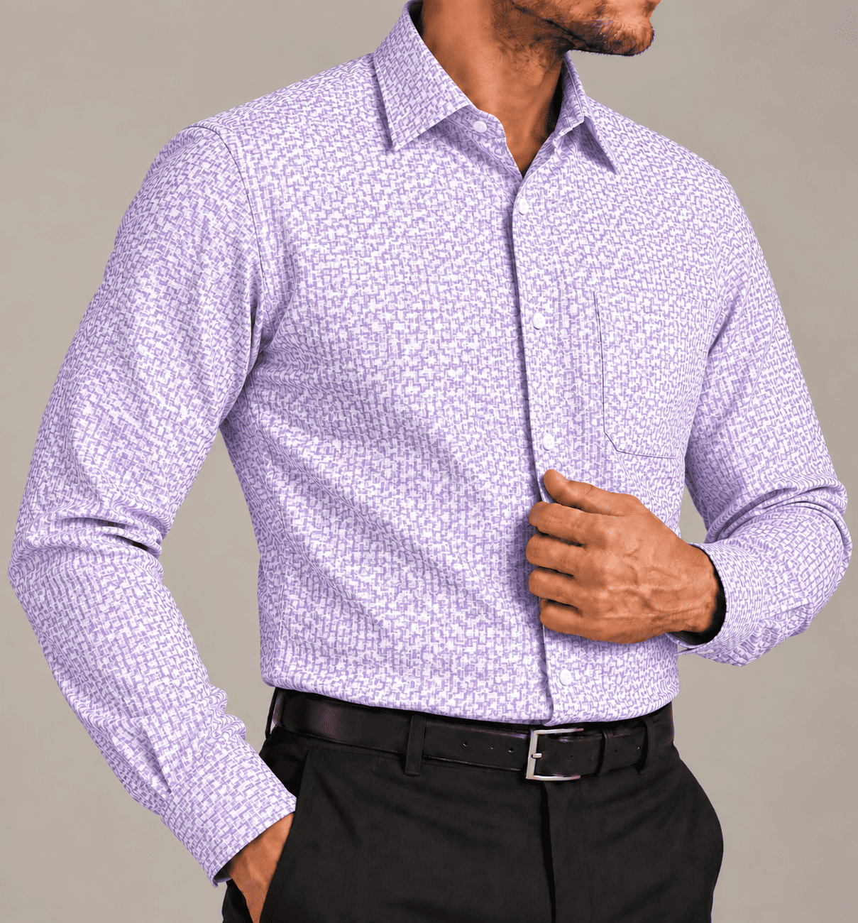 Men's Classic Tailored Dress Shirt-SAZ696A