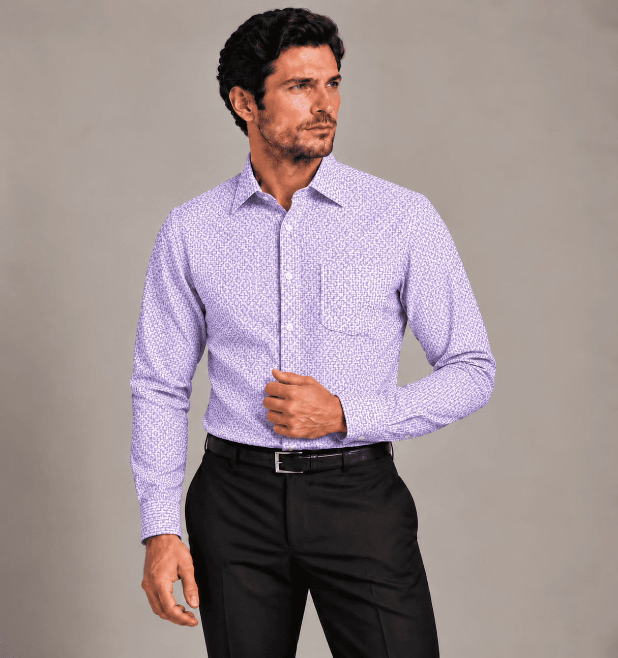 Men's Classic Tailored Dress Shirt-SAZ696A