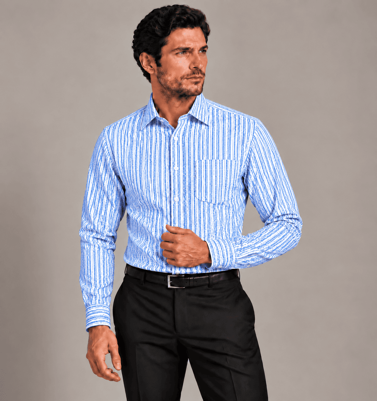 Men's Classic Tailored Dress Shirt-SAZ803A