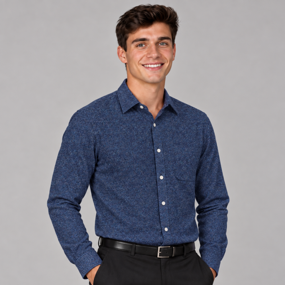 Men's Classic Blue Oxford-Weight Dress Shirt