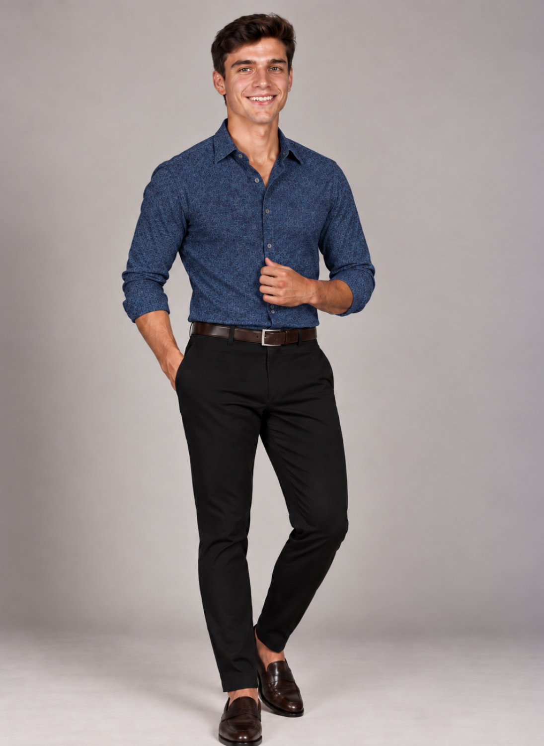 Men's Classic Blue Oxford-Weight Dress Shirt