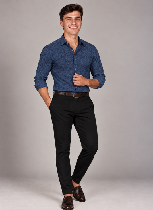 Men's Classic Blue Oxford-Weight Dress Shirt