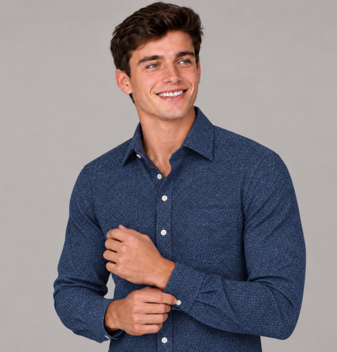 Men's Classic Blue Oxford-Weight Dress Shirt
