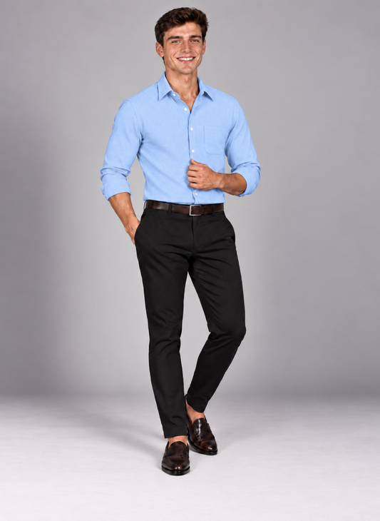 Men's Classic Light Blue Lightweight Dress Shirt