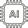 AI chip icon representing artificial intelligence and machine learning technology