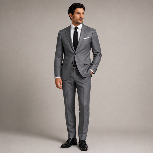 Men's Plain Gray Tailored Suit