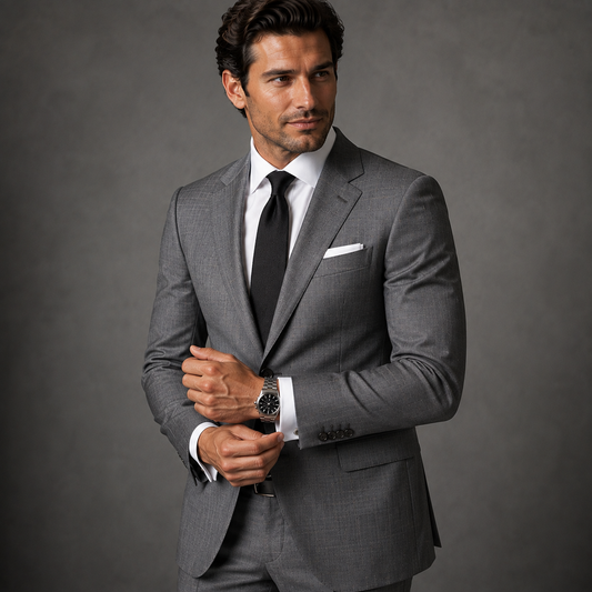 Men's Plain Gray Tailored Suit